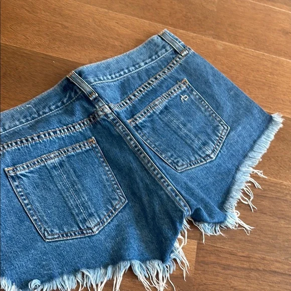 Rag and Bone Denim Blue Frayed Women's Shorts